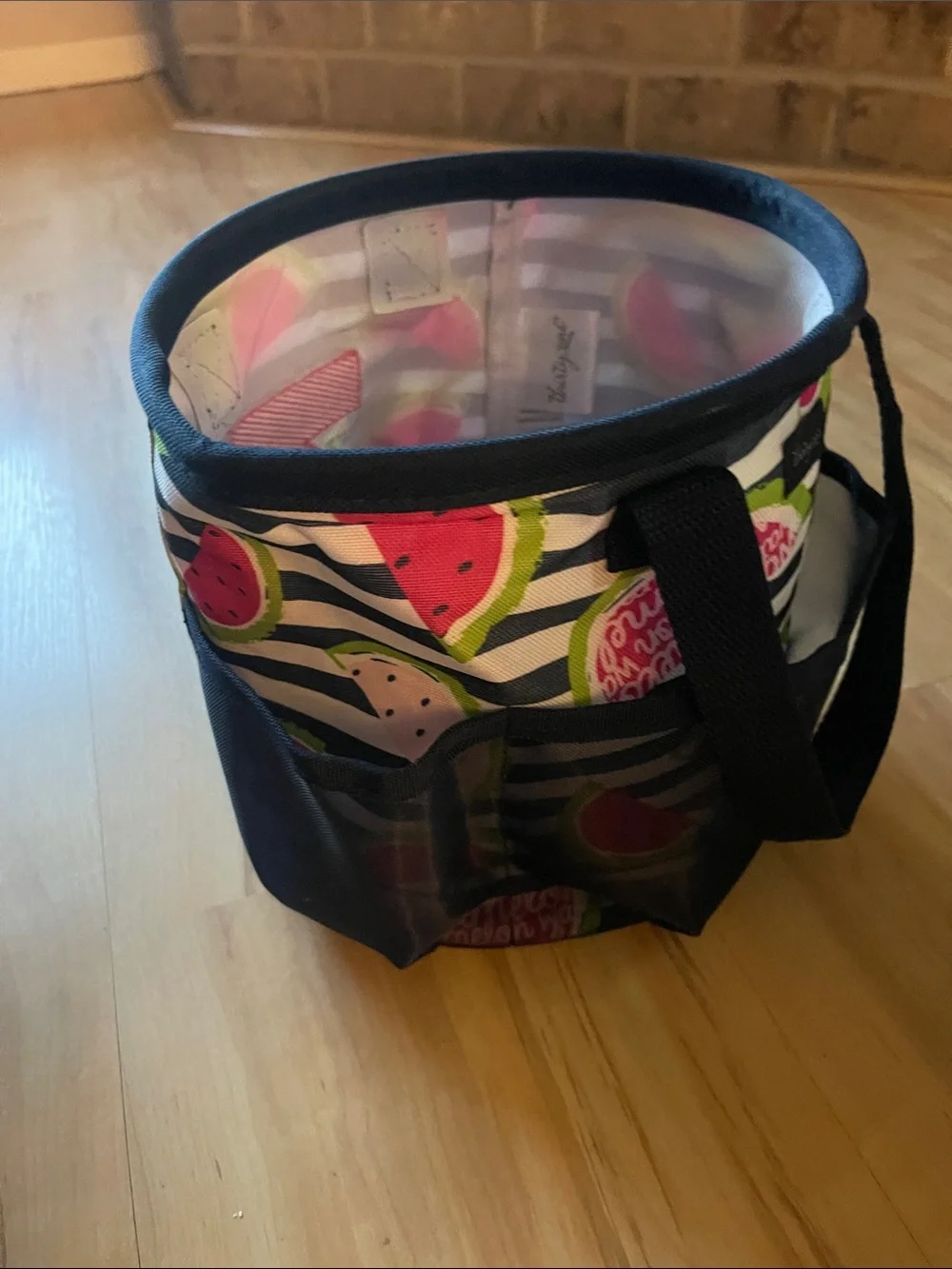 Black Striped Watermelon Print Crossbody Bag